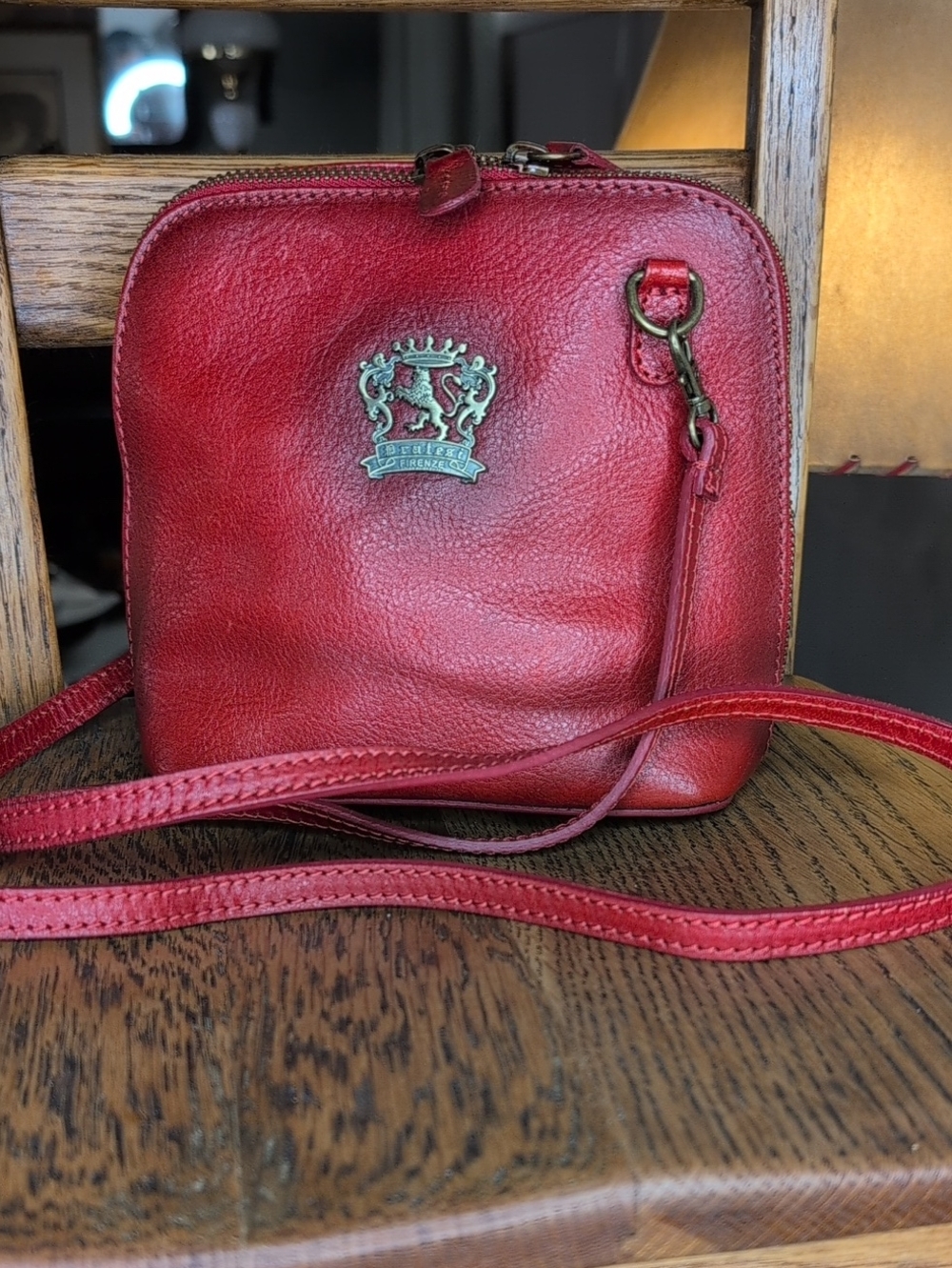 Red Leather Crossbody Shoulder Bag - Small Women's Handbag, Made In Italy